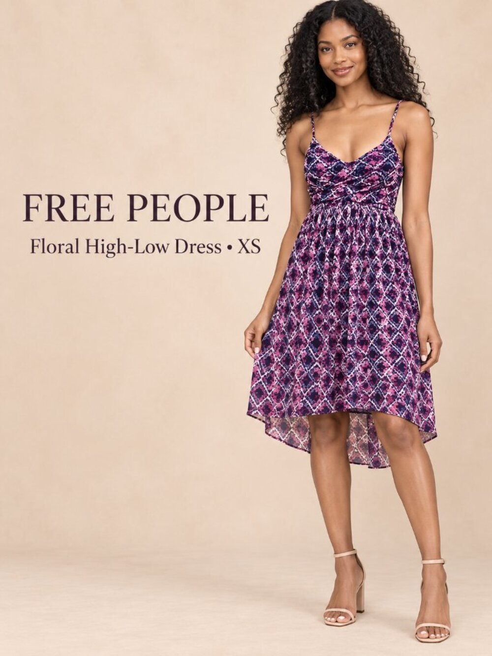 Free People Floral Chiffon High-Low Fairy Dress XS
